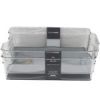 SimpleMade 2 Pack 8.25" x 12.5" Clear Fridge Bin with Grey Grip Liner