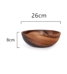 Acacia wooden bowl (Option: Brown-26X8cm)