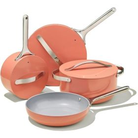 Caraway Nonstick Ceramic Cookware Set - Navy, PTFE & PFOA Free, Oven & Stovetop Safe, Pots and Pans Set (Color: Perracotta)